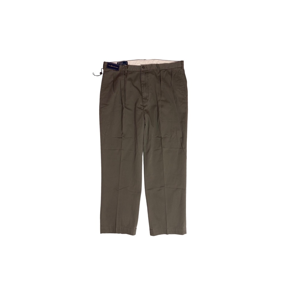 VINTAGE POLO RALPH LAUREN Andrew Pant Mens 40/30 Olive‎ Green Pleated Chino NEW
